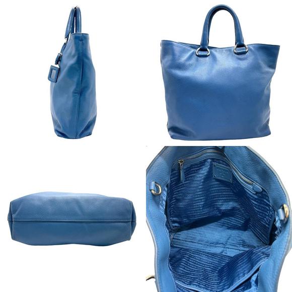 Prada Bag Blue Shoulder Leather - Picture 1 of 5